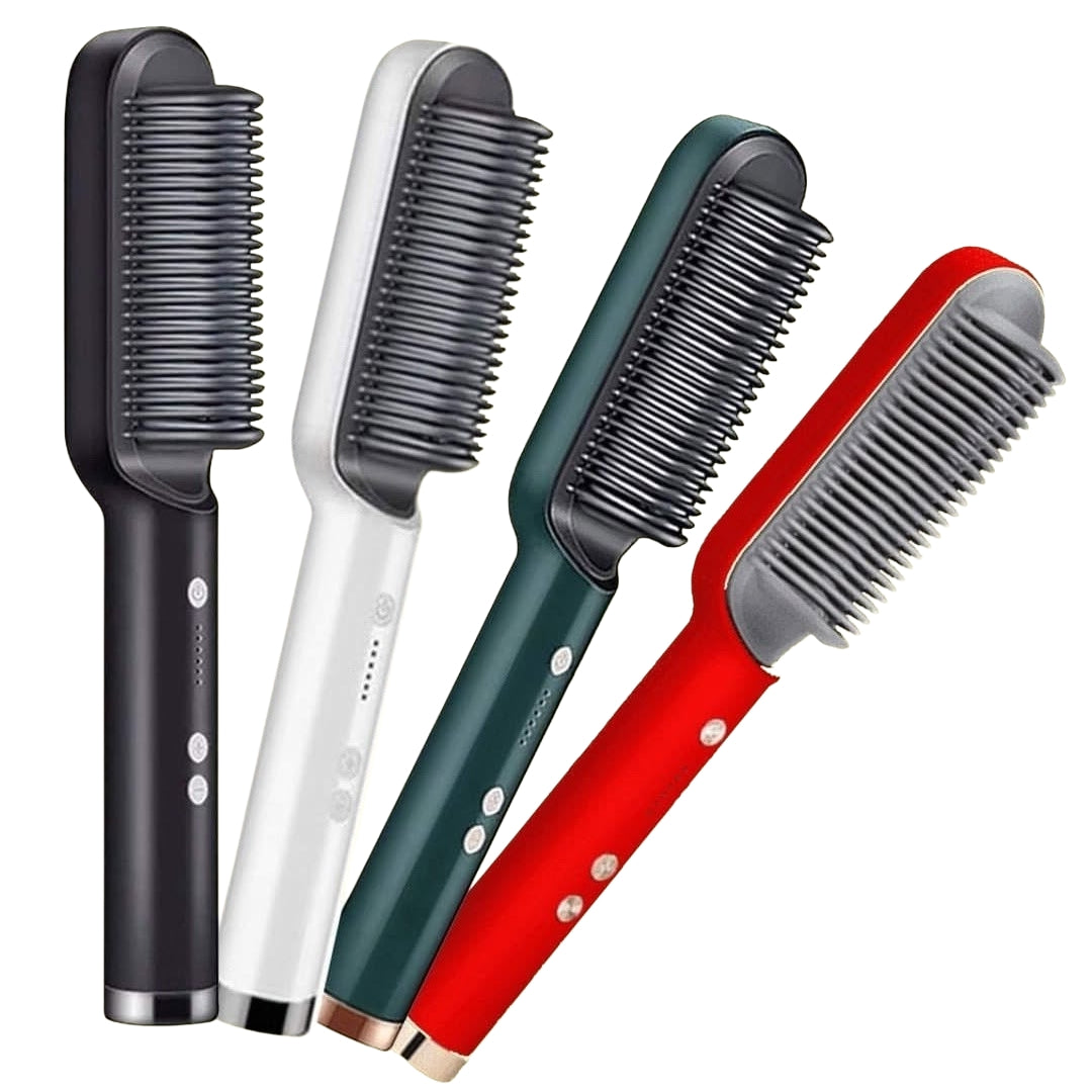 Portable 2-in-1 Hair Straightener Brush