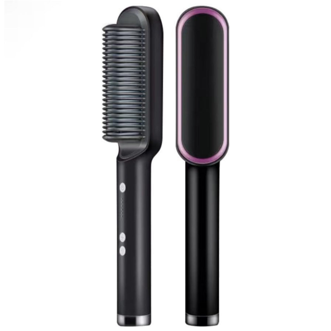 Portable 2-in-1 Hair Straightener Brush