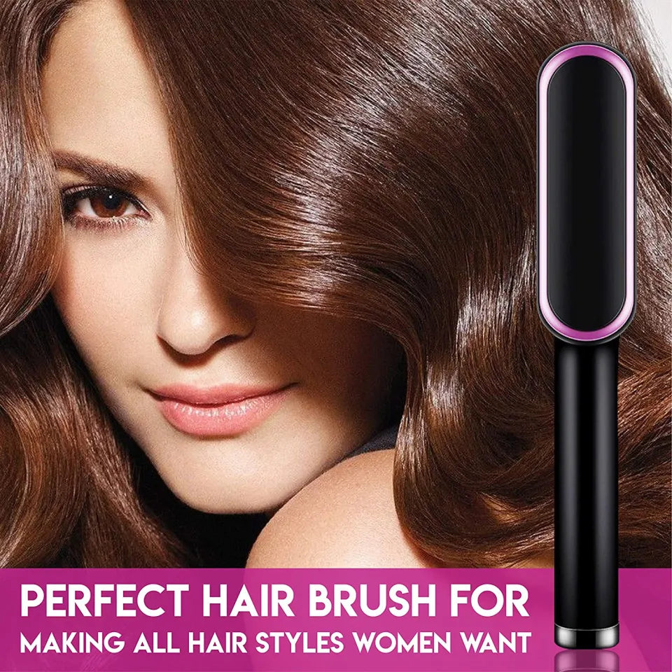 Portable 2-in-1 Hair Straightener Brush