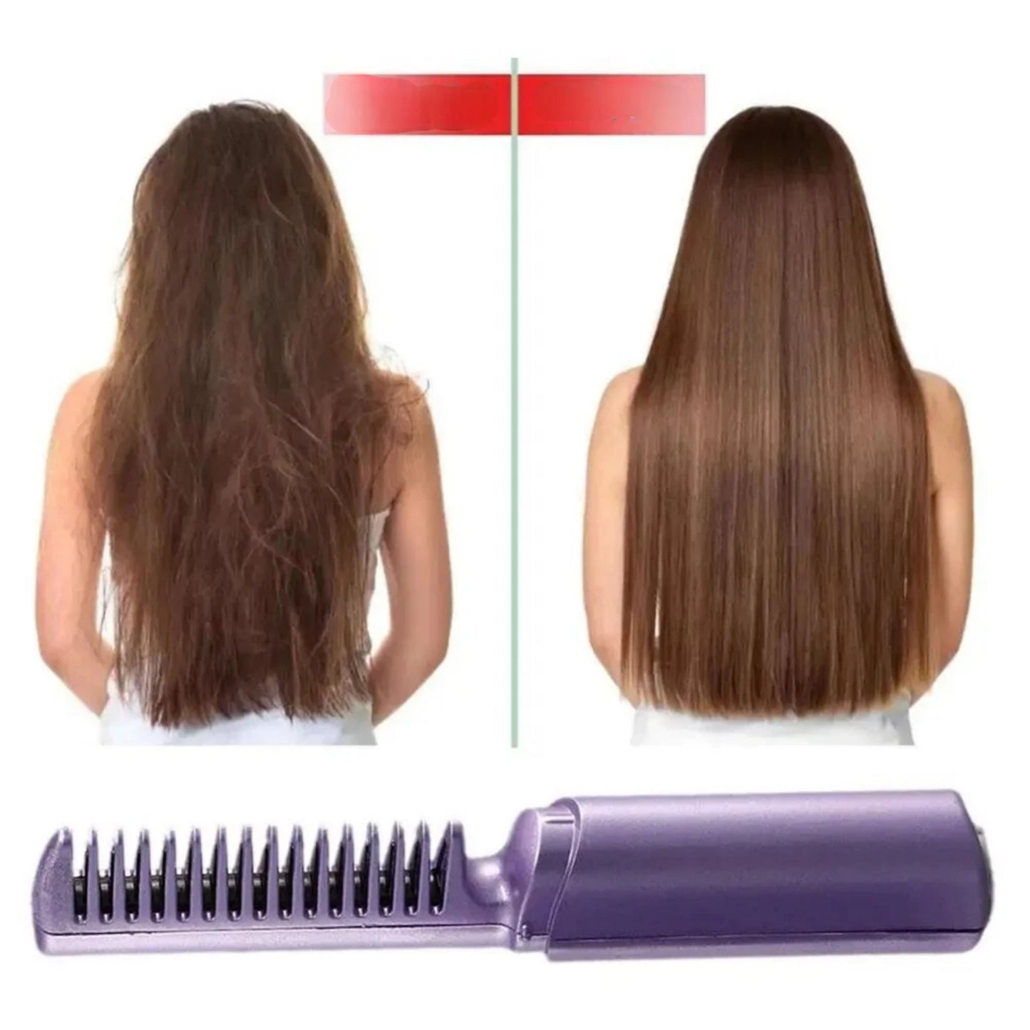 Portable 2-in-1 Hair Straightener Brush