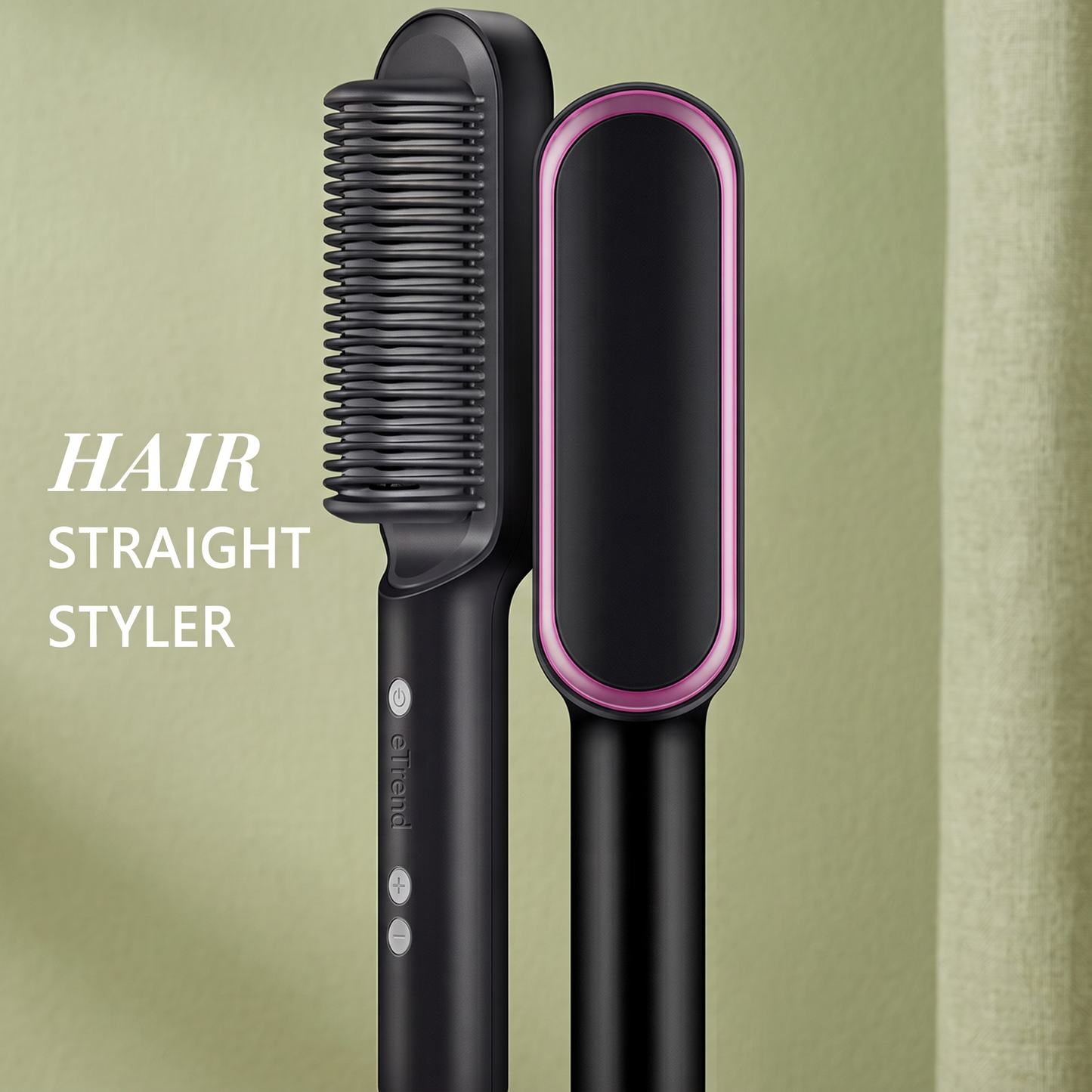 Portable 2-in-1 Hair Straightener Brush